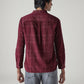 Men's Checkered Slim Fit Corduroy Shirt - Back View