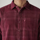 Men's Checkered Slim Fit Corduroy Shirt - detail View