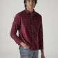 Men's Checkered Slim Fit Corduroy Shirt - Side View