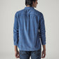 Men's Checkered Slim Fit Corduroy Shirt - Back View