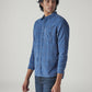 Men's Checkered Slim Fit Corduroy Shirt - Side View