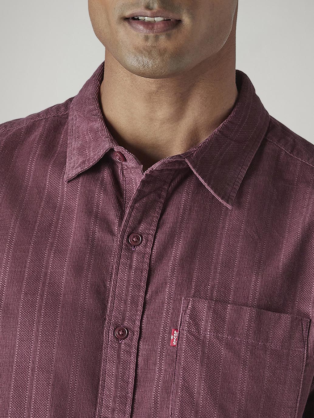 Men's Striped Slim Fit Corduroy Shirt - 20 View