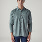 Men's Striped Slim Fit Corduroy Shirt - Front View