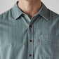 Men's Striped Slim Fit Corduroy Shirt - Detail View