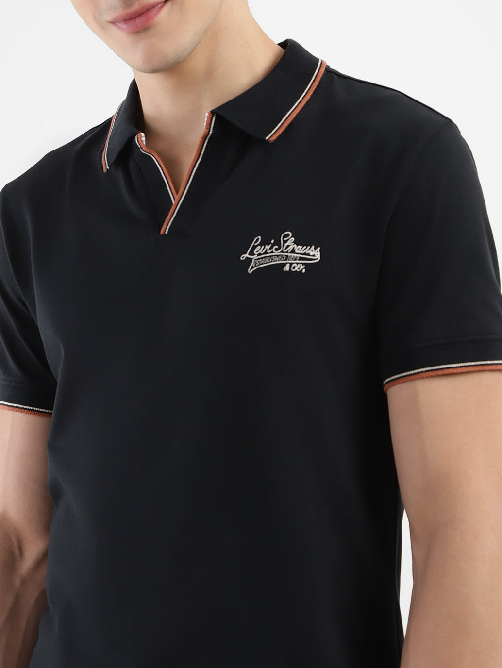 Men's Solid Slim Fit Polo T-shirt