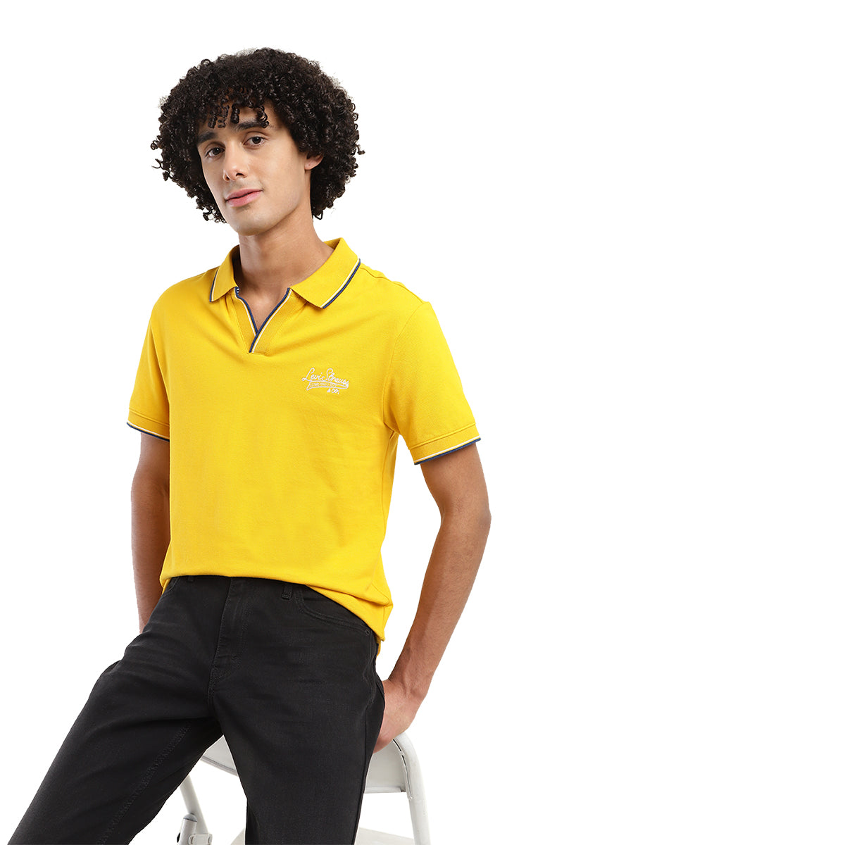 Men's Solid Slim Fit Polo T-shirt