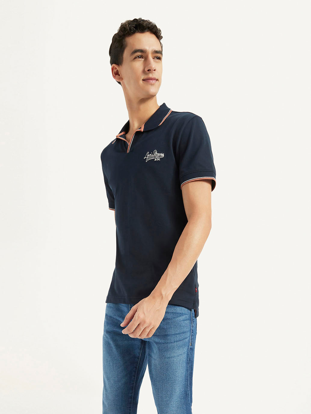 Men's Solid Slim Fit Polo T-shirt - Elevated View