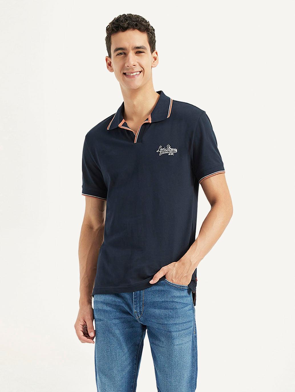 Men's Solid Slim Fit Polo T-shirt - Styleshot View