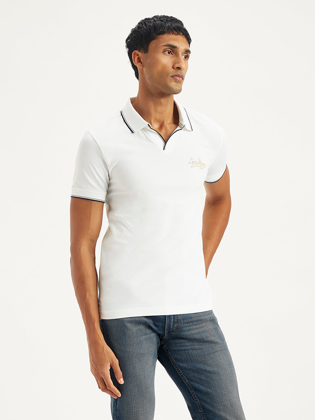 Men's Solid Slim Fit Polo T-Shirt