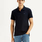 Men's Textured Black Slim Fit Polo T-shirt - Styleshot View