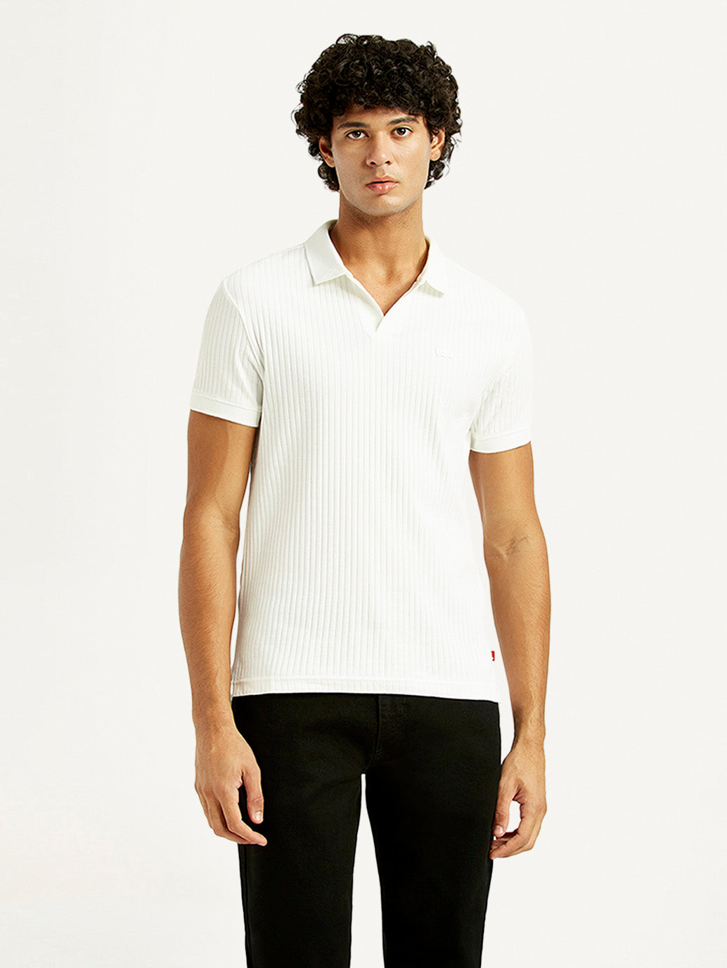 Men's Textured Slim Fit Polo T-Shirt