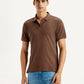 Men's Textured Slim Fit Polo T-shirt - Front View