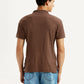Men's Textured Slim Fit Polo T-shirt - Back View