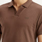 Men's Textured Slim Fit Polo T-shirt - Detail View
