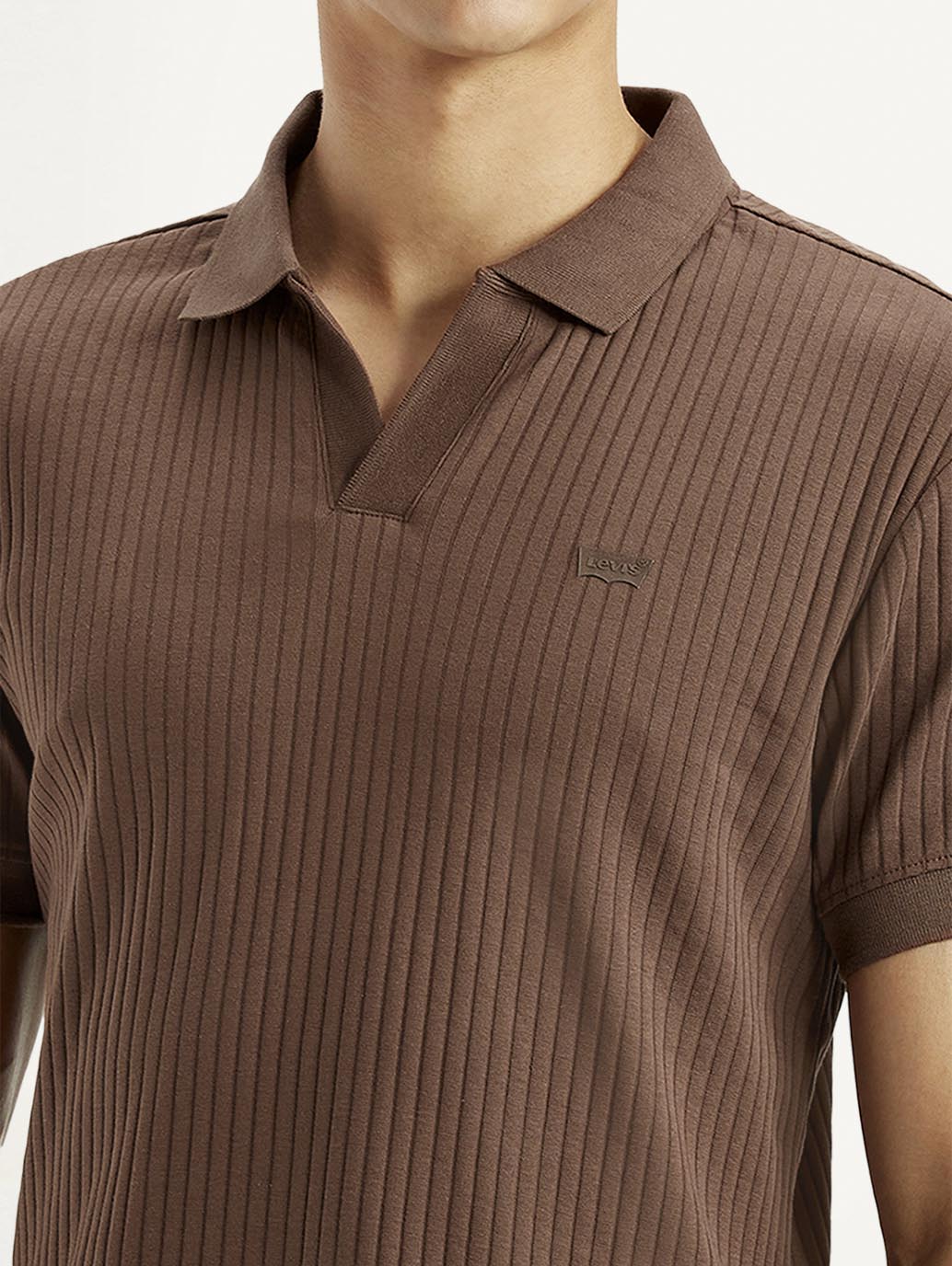 Men's Textured Slim Fit Polo T-shirt - Main Image