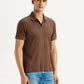 Men's Textured Slim Fit Polo T-shirt - Side View