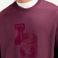 Men's Brand Logo Maroon Crew Neck Sweatshirt