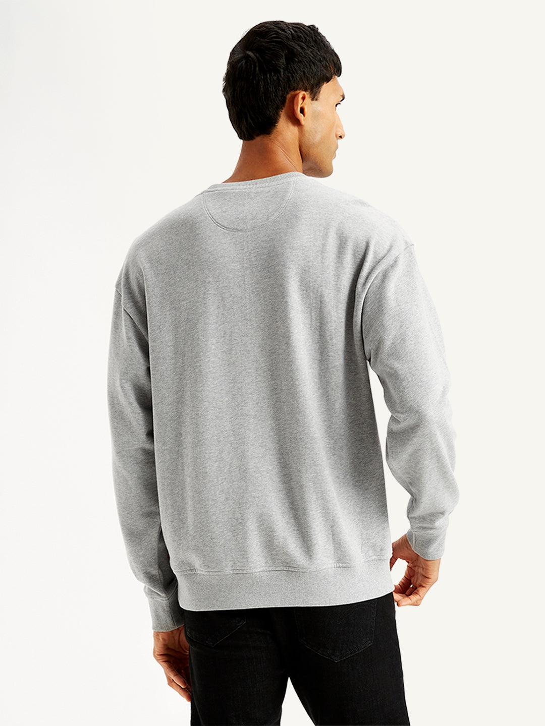 Men's Brand Logo Grey Crew Neck Sweatshirt