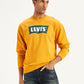 Men's Brand Logo Yellow Crew Neck Sweatshirt