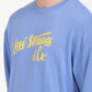 Men's Solid Blue Crew Neck Sweatshirt