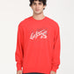 Men's Solid Red Crew Neck Sweatshirt