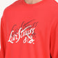 Men's Solid Red Crew Neck Sweatshirt