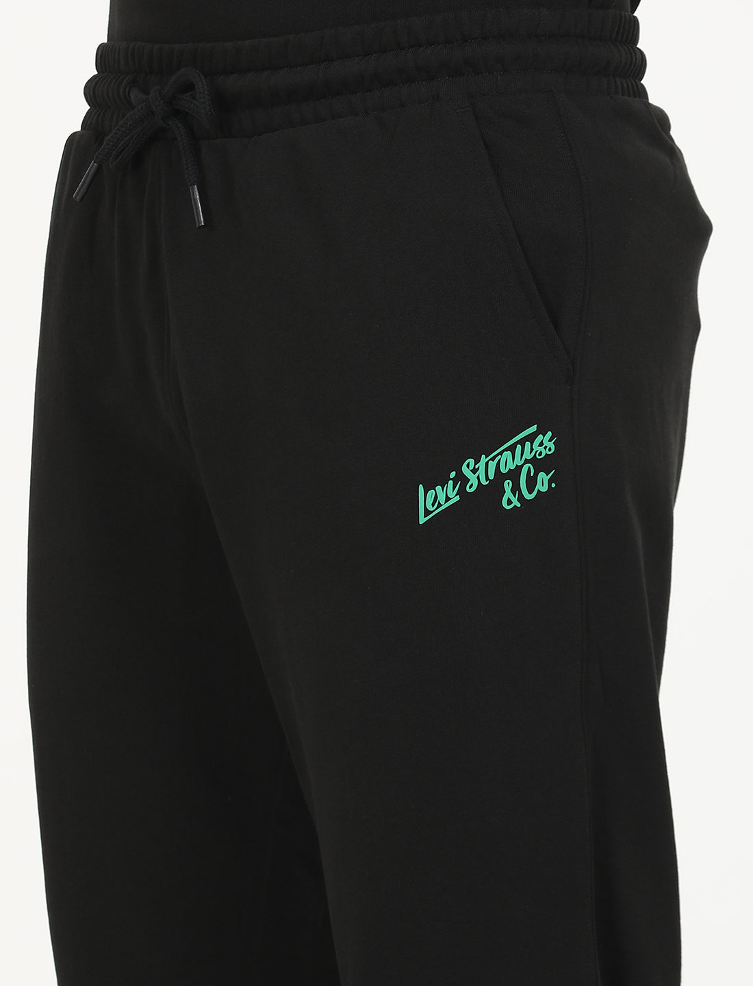 Men's Black Regular Fit Joggers - Deatil View