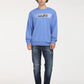 Men's Solid Blue Crew Neck Sweatshirt