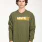 Men's Solid Green Crew Neck Sweatshirt