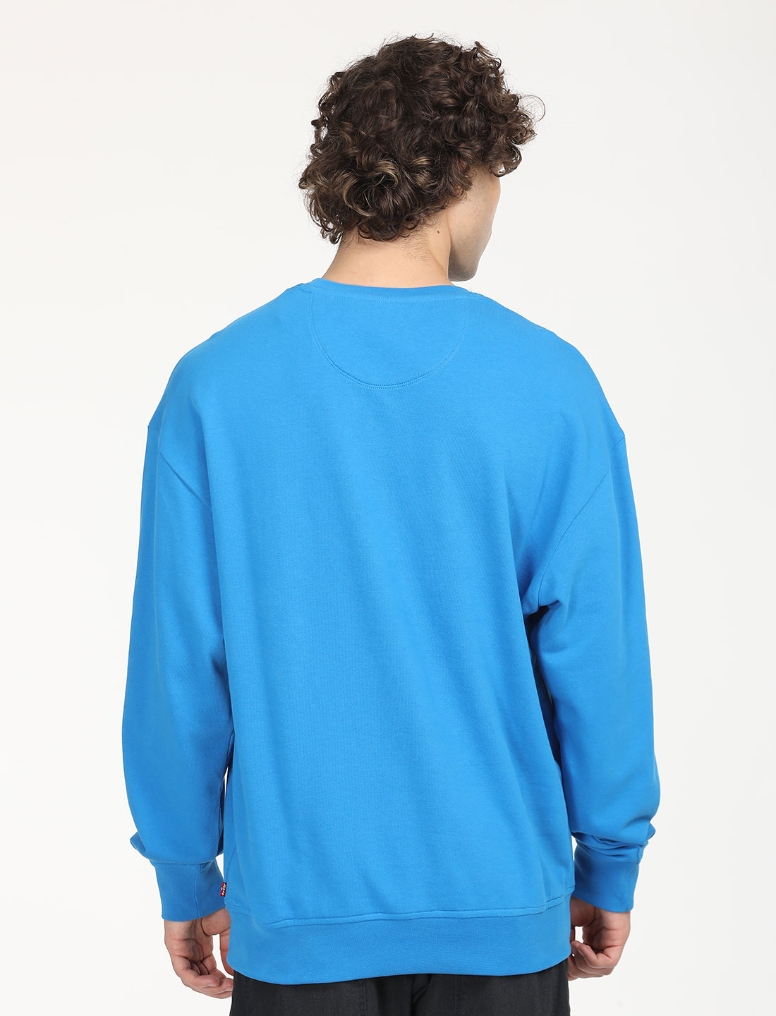 Men's Solid Dark Blue Crew Neck Sweatshirt