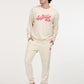 Men's Solid Beige Crew Neck Sweatshirt