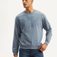 Men's Typographic Blue Crew Neck Sweatshirt - 72be9b86-b65b-48ec-95bd-b0c60bcc20f2 View