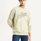 Men's Brand Logo Beige Crew Neck Sweatshirt - Styleshot View