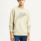 Men's Brand Logo Beige Crew Neck Sweatshirt - Front View