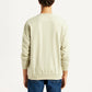 Men's Brand Logo Beige Crew Neck Sweatshirt - Back View