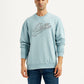 Men's Brand Logo Light Blue Crew Neck Sweatshirt - Front View