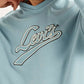 Men's Brand Logo Light Blue Crew Neck Sweatshirt - Detail View