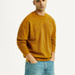 Men's Embroidered Yellow Crew Neck Sweatshirt - Styleshot View