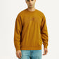 Men's Embroidered Yellow Crew Neck Sweatshirt - Front View