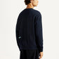 Men's Graphic Print Navy Crew Neck Sweatshirt - Back View