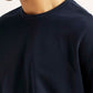 Men's Graphic Print Navy Crew Neck Sweatshirt - Detail View