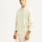 Men's Solid Off White Crew Neck Sweatshirt - Side View