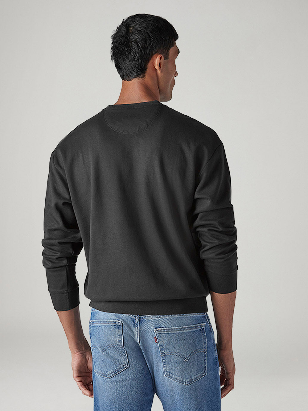 Men's Solid Regular Fit Sweatshirt - Back View