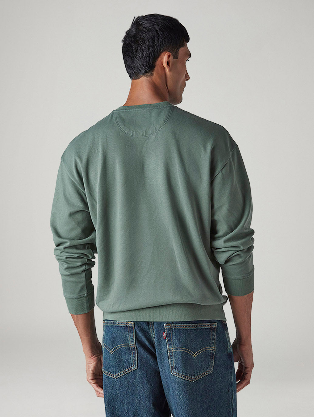 Men's Solid Regular Fit Sweatshirt - Back View