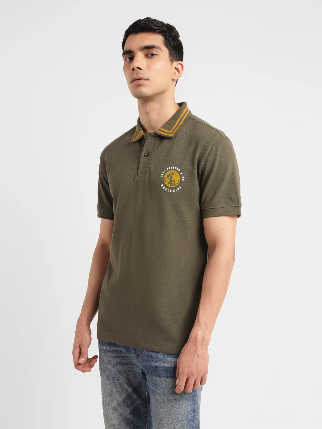 Men's Solid Slim Fit Polo T-shirt