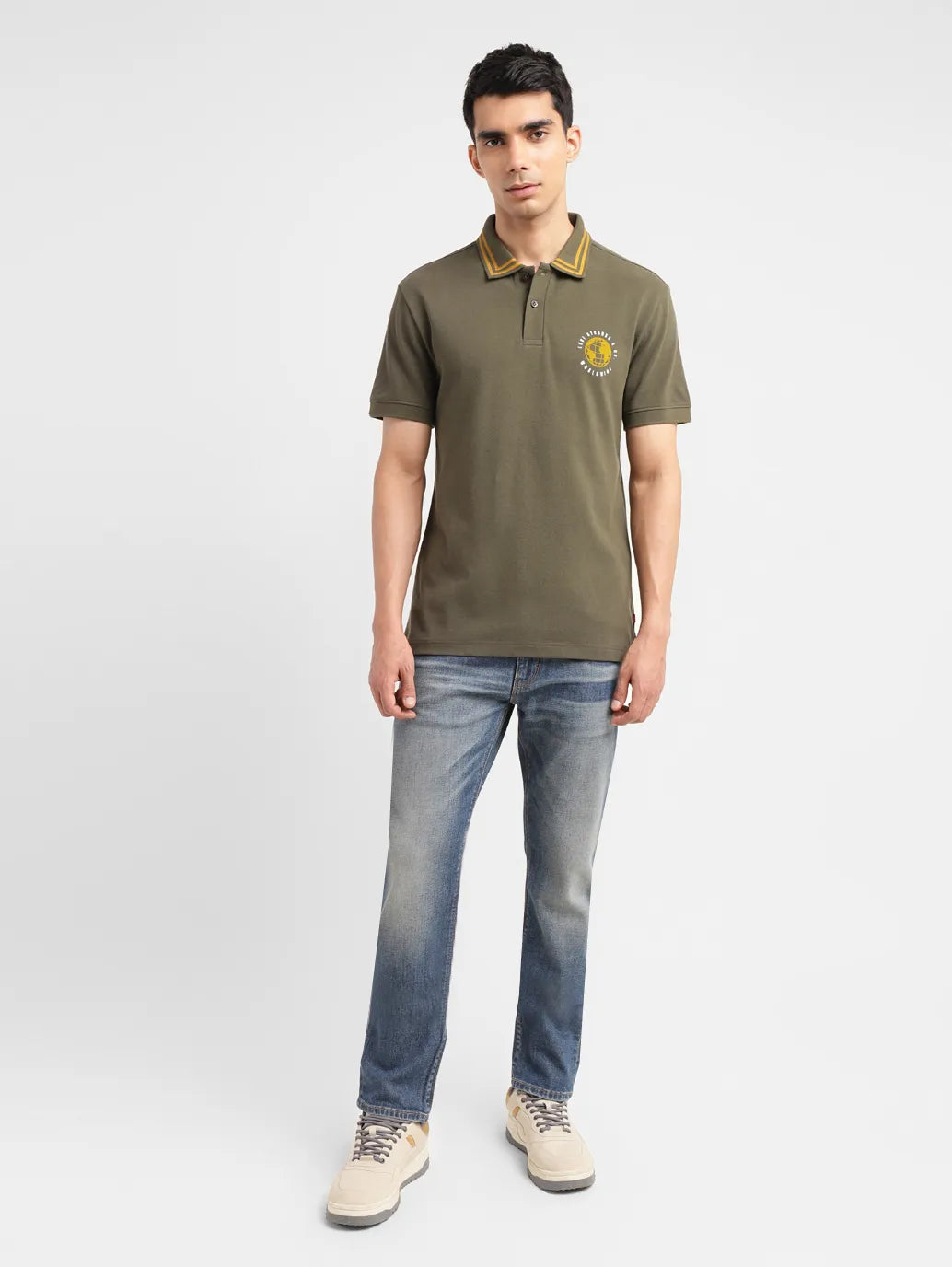 Men's Solid Slim Fit Polo T-shirt