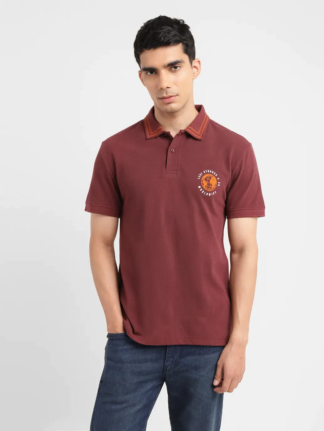 Men's Solid Slim Fit Polo T-shirt