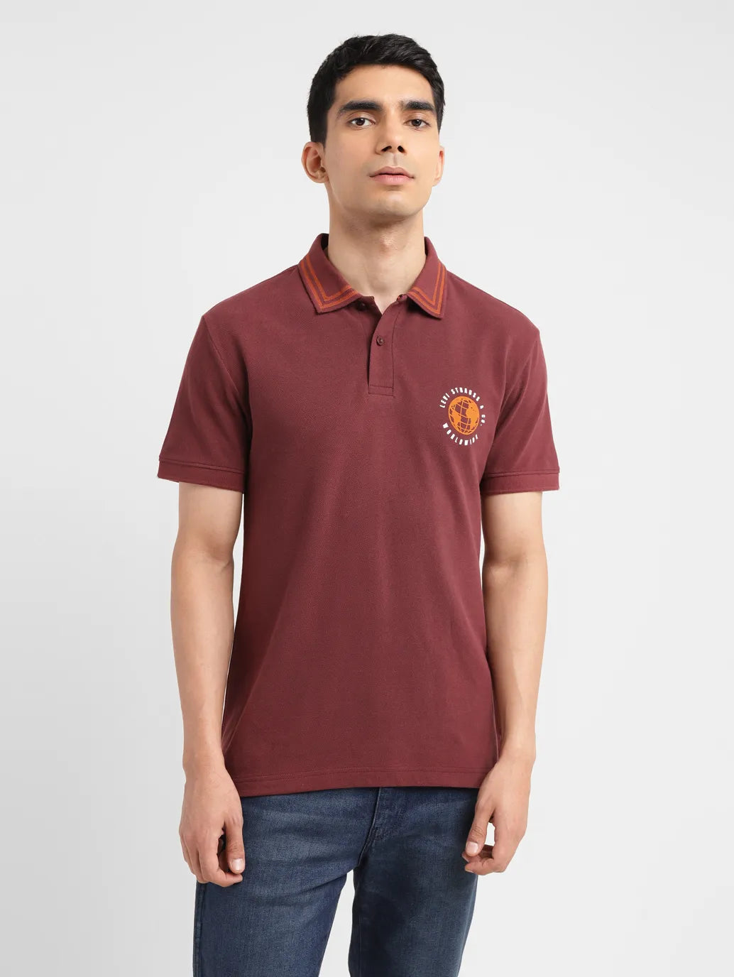 Men's Solid Slim Fit Polo T-shirt