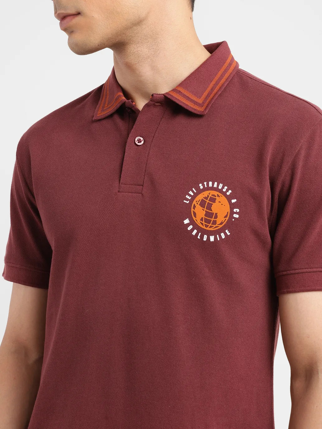 Men's Solid Slim Fit Polo T-shirt