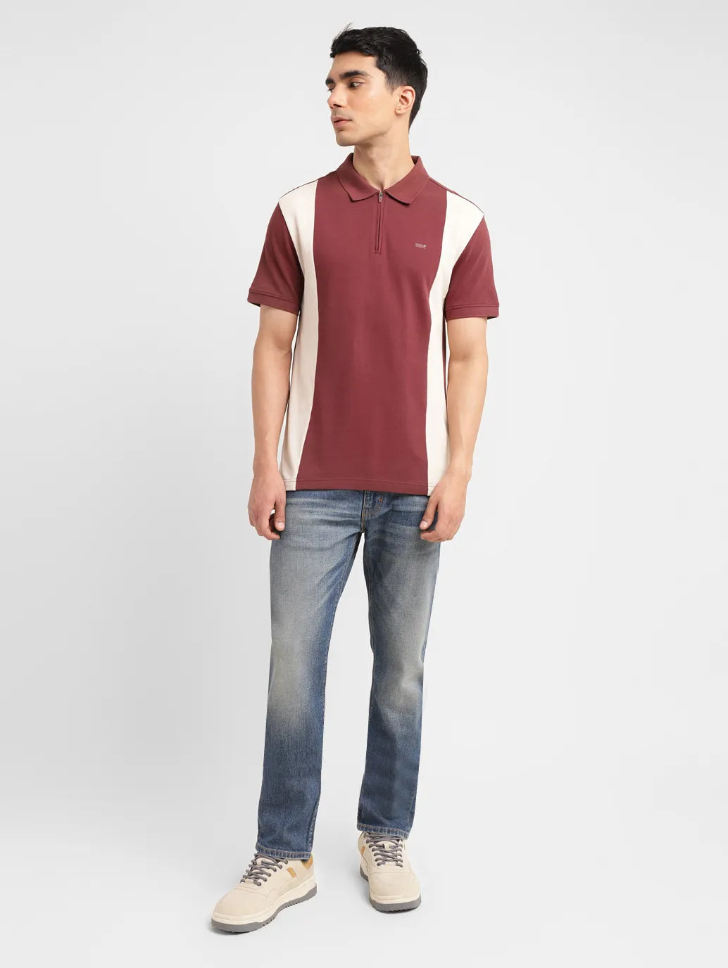 Men's Colorblock Slim Fit Polo T-shirt